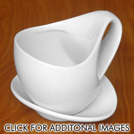 Unique mug - The Ultimate Coffee Cup - Unique coffee cup - ergonomic coffee mug - ergonomic modern design mug - coffee cup with saucer lid - stacking coffee cups - available in 8 oz. and 12 oz. sizes - fine porcelain