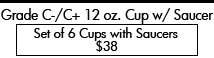 Set of 6 cups with saucers: $38